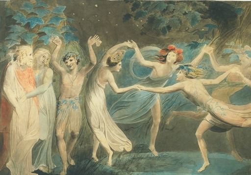 Oberon, Titania and Puck with Fairies Dancing - William Blake 1786