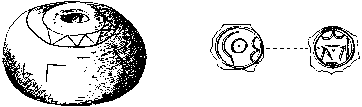 [Left] Spindle Whorl    [Right] Coin bearing the image of Apollo