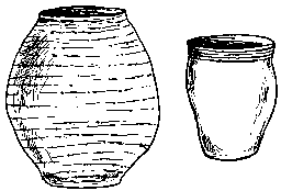 Beakers found in a barrow near Cissbury