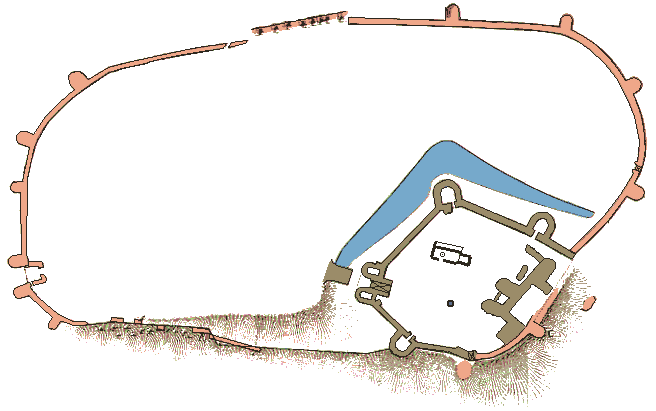 Plan of Pevensey Castle And Fort